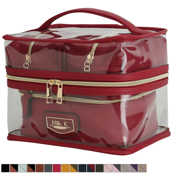 MKF Collection Emmy 4-Piece Clear Cosmetic Case Set by Mia K