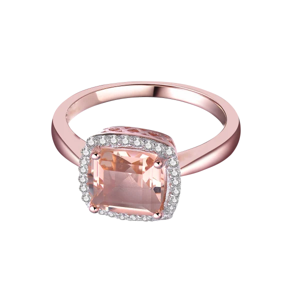 Megan Walford Rose Gold Cushion Cut Morganite Ring
