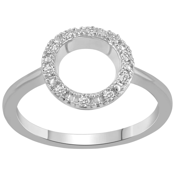 Fifth and Fine 1/10 Carat TW Diamond Circle Ring Set in Sterling Silver