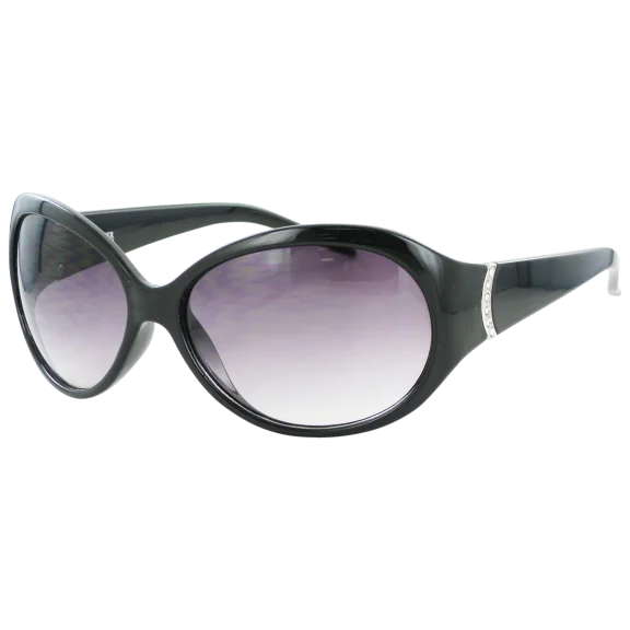 Kay Unger Black Modified Oversized Round Frames With Gradient Smoke Lenses