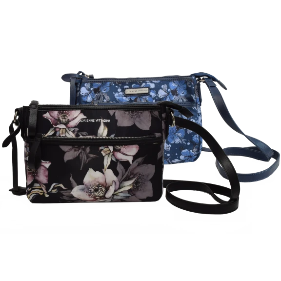 Adrienne Vittadini Floral Nylon East West Crossbody