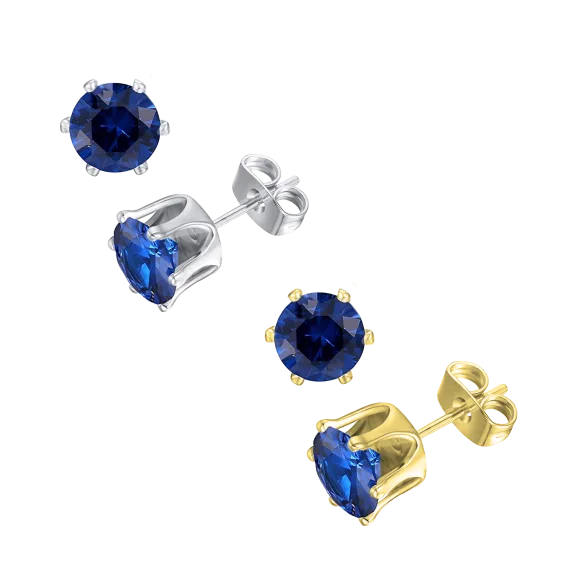 2-Pack: Savvy Cie Genuine Sapphire Studs