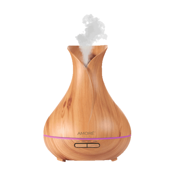 Amore Wood Grain Color Changing Diffuser with Optional Essential Oils
