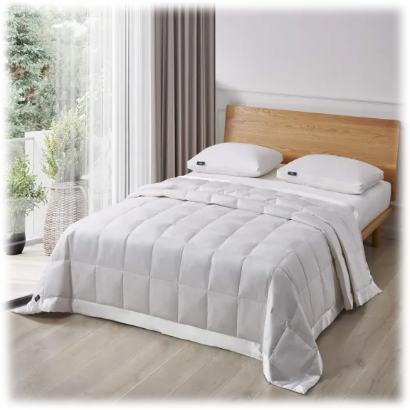 Serta® White Goose Feather and Down Fiber Blanket