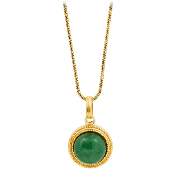 Savvy Cie Large Coined Aventurine Necklace