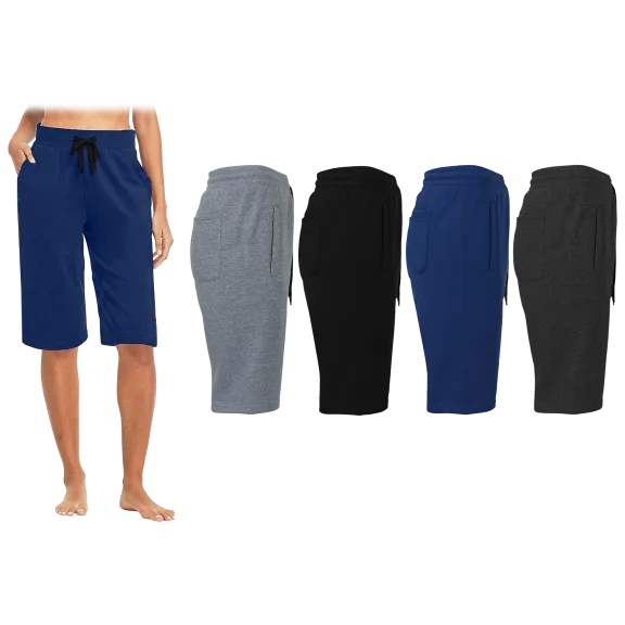 3-Pack: Women's Loose Fitting Classic Jogger Lounge Shorts