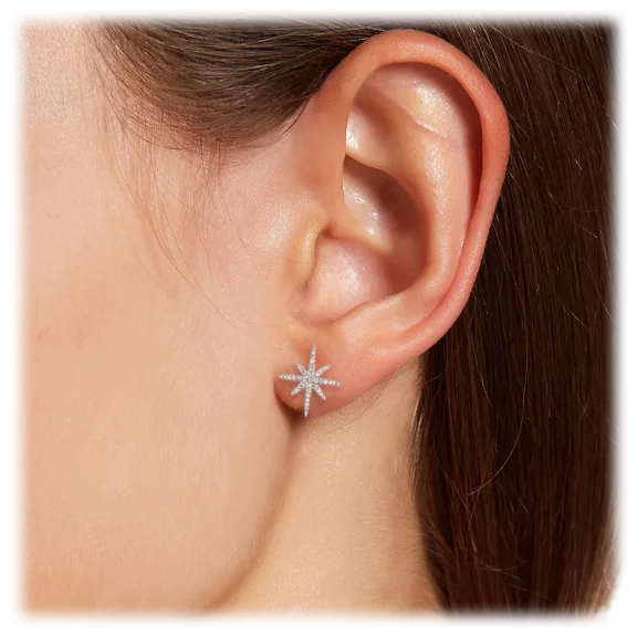 Savvy Cie Sterling Silver Opulent Starburst Stud