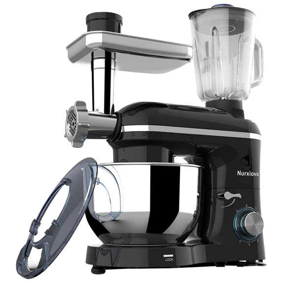 Nurxiovo 3-in-1 Tilt Head 6.5-Qt Stand Mixer with Blender & Attachments