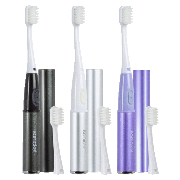 3-Pack: Sonicket Sonic Travel Toothbrushes