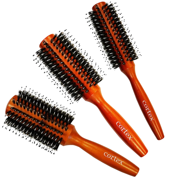 3-Pack: Cortex Beauty Boar Bristle Hair Brush Set