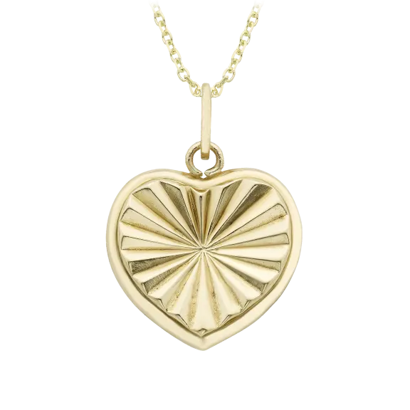 A&M 14K Gold Heart Charm Necklace