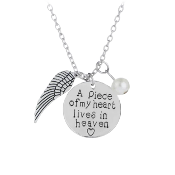 Tamborat Jewelry A Piece of My Heart Lives In Heaven Necklace