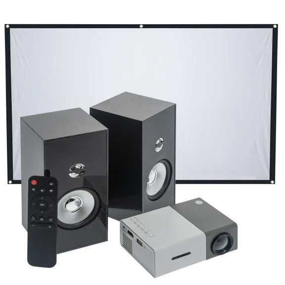 iJoy Mini Projector Set with Screen and Speakers