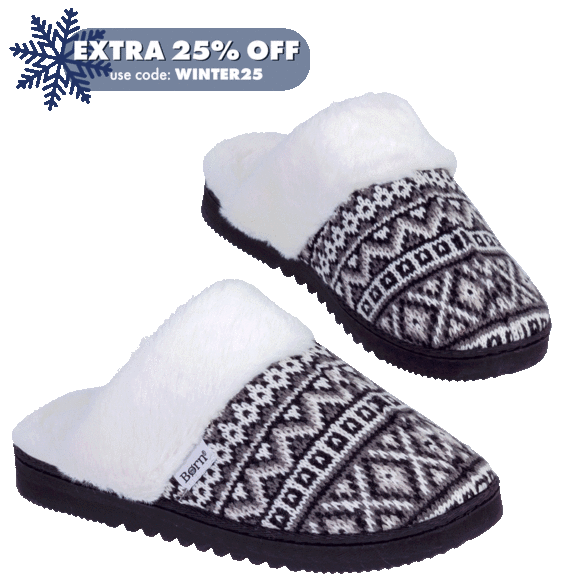 Born Fair Isle Faux Fur Scuff Slippers