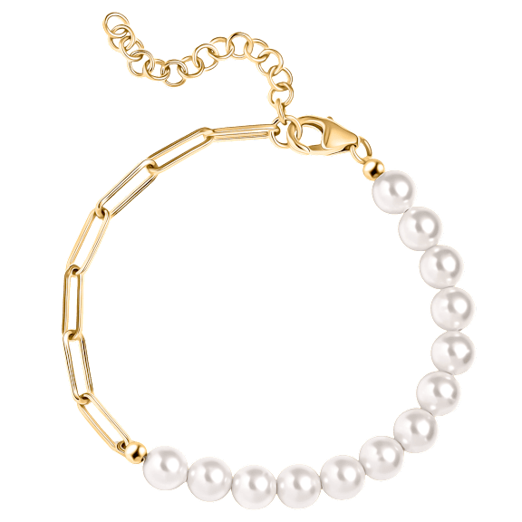 D'Joy Pearl Fancy 6.5" Bracelet in 18K Vermeil Yellow Gold Over Sterling Silver