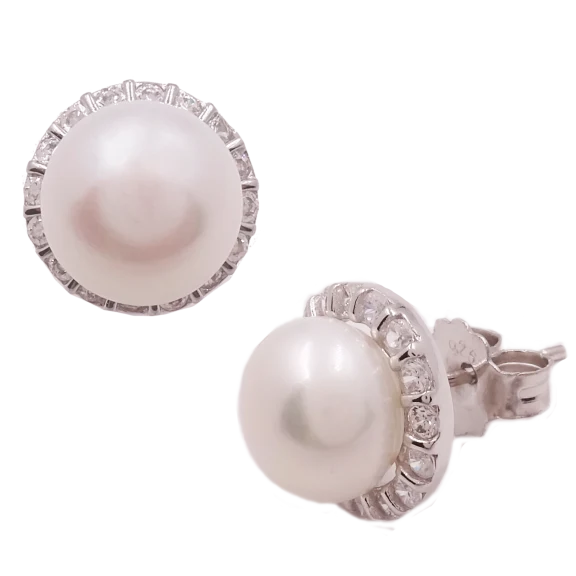 Savvy Cie Sterling Silver Cultured Freshwater Pearl Earrings