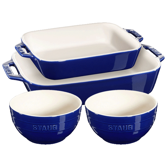 Staub Ceramic 4 Piece Baking Dish and Bowl Set