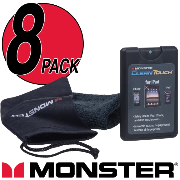 8-Pack: Monster Clean Touch Portable Screen Cleaning Kits