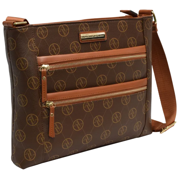 Adrienne Vittadini Signature Collection Double Zip Pocket Crossbody
