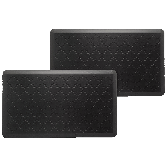 2-Pack: Bibb Home Trellis Embossed Anti Fatigue Foam Kitchen Mat