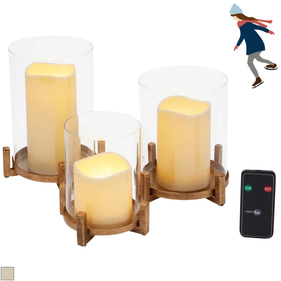 South Street Loft Set-of-3 Luxe Flameless Candle with Holders