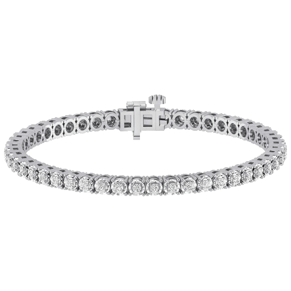 Diamond Muse 1 Carat TW Genuine Diamond Circle Link Tennis Bracelet