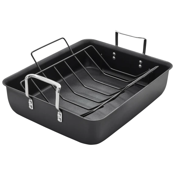 Calphalon Classic 16" Hard-Anodized Roasting Pan With Rack