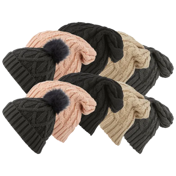 10-Pack: Acesori Premium Knit Beanies