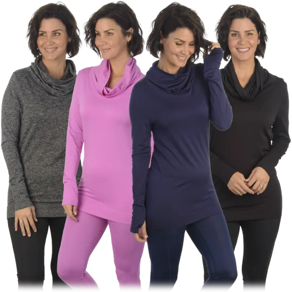 Maidenform® Women's Cowl Neck Seamless Long Sleeve Top