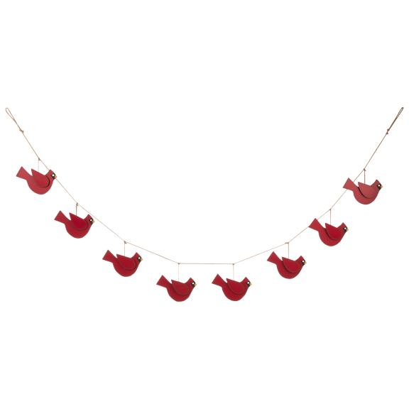 Glitzhome 6'L Metal Christmas Cardinal Garland