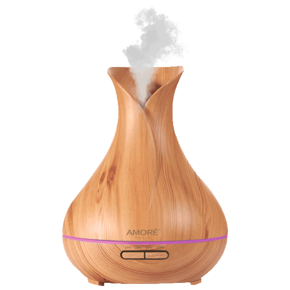 Amore Wood Grain Color Changing Diffuser with Optional Essential Oils