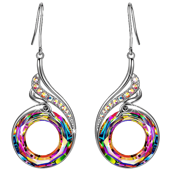 Golden NYC Jewelry Circular Emblem Drop Earrings