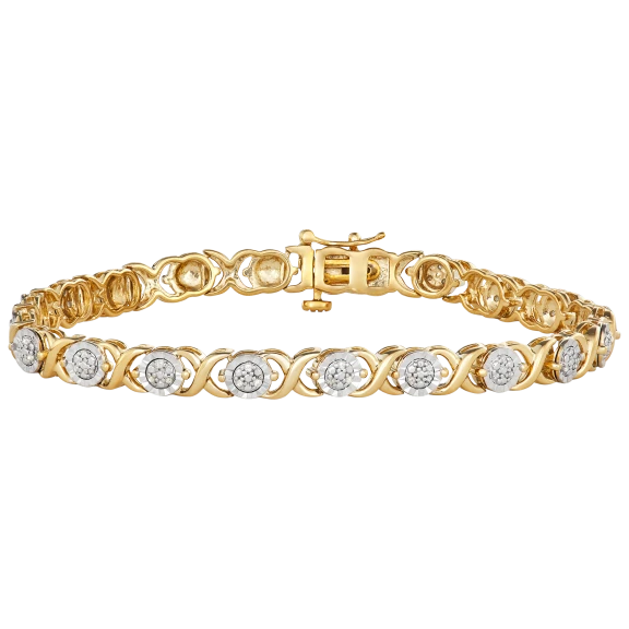 Kiran Jewels Gold over silver 1/4 ctw Diamond Bracelet