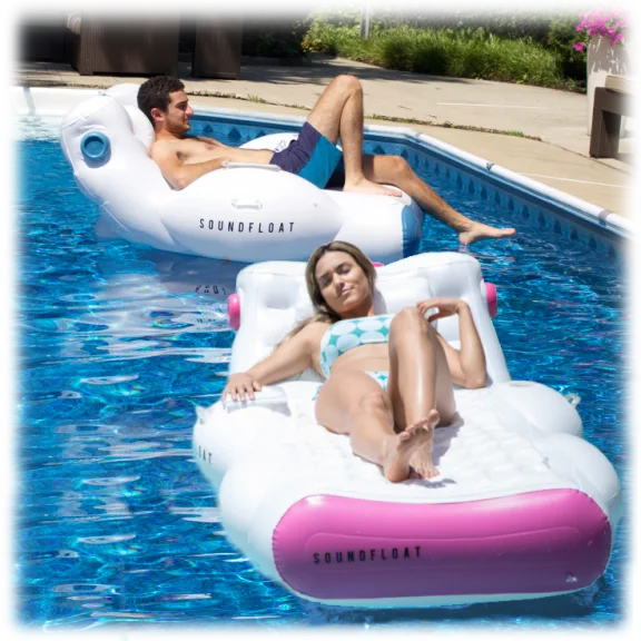 SoundFloat Luxury Pool Lounger Bundle & Stereo Sound System