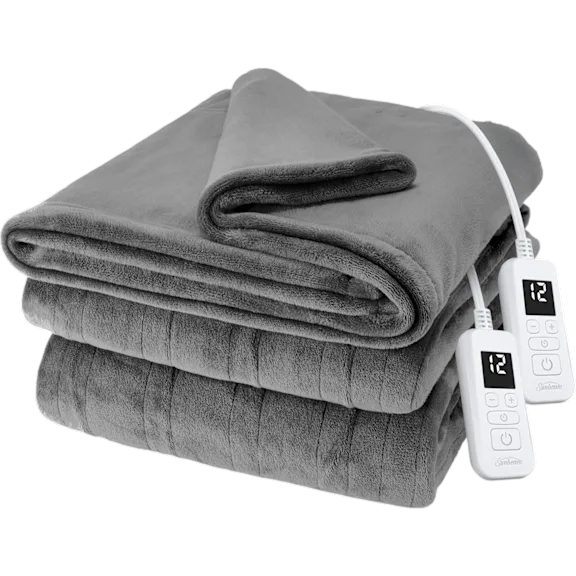 Sunbeam Royal Posh Velvet Heated Electric Blanket with 12 Heat Settings