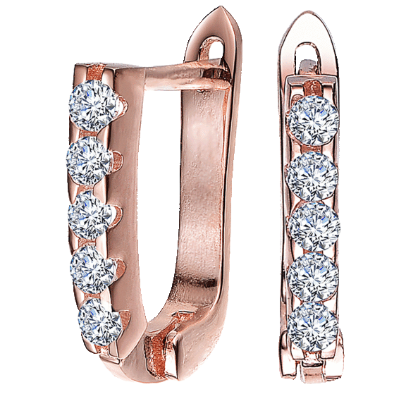 RelavenO Beautiful 13mm Cubic Zirconia Small U Shaped Hoop Earrings