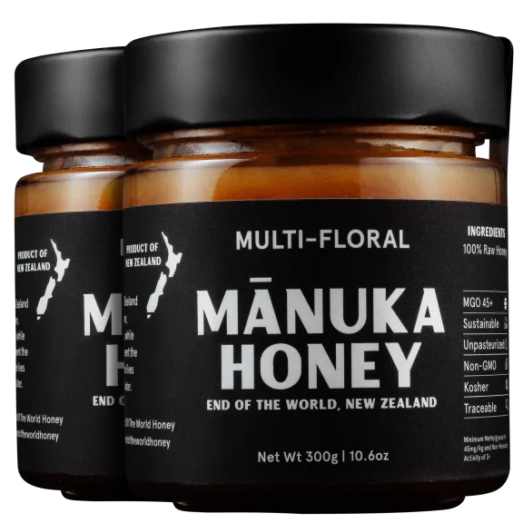 2-Pack: End Of The World Honey Raw New Zealand Manuka Honey Glass Jar