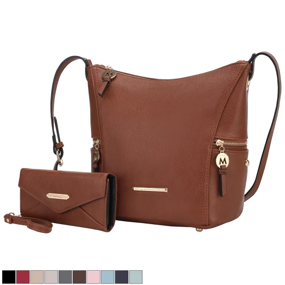 MKF Collection 2-Pieces Lux Hobo Bag With Wallet by Mia K