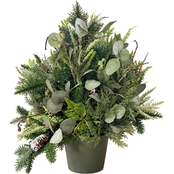 National Tree Company 28" Winter Garden Urn with Pinecones