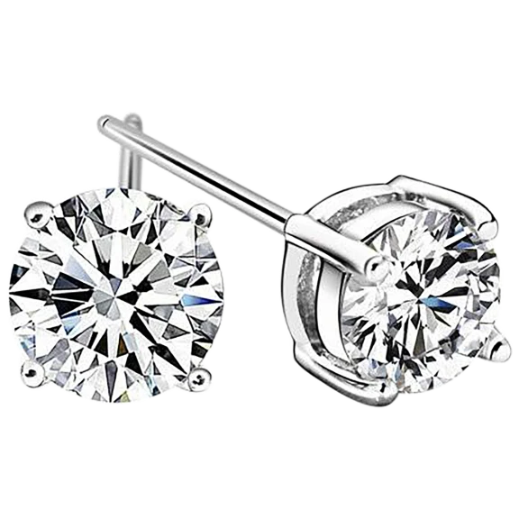 Hollywood Sensation 18K White Gold Round Stud Earring