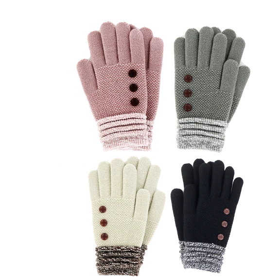 Britt's Knits Women's Warm Ultra Soft Cuffed Fleece Gloves