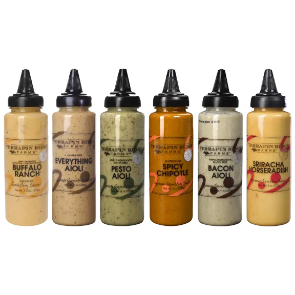 6-Pack of Assorted Terrapin Ridge Farm Garnishing Squeezes