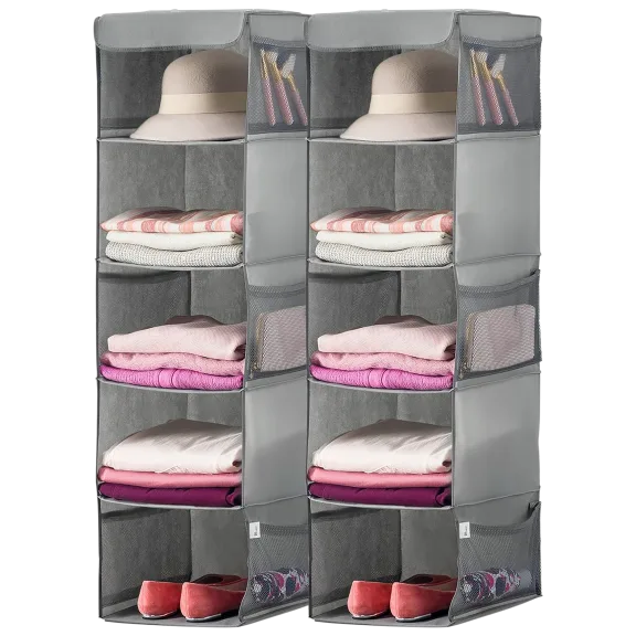 2-Pack: Zober Hanging 5-Shelf Closet Organizer