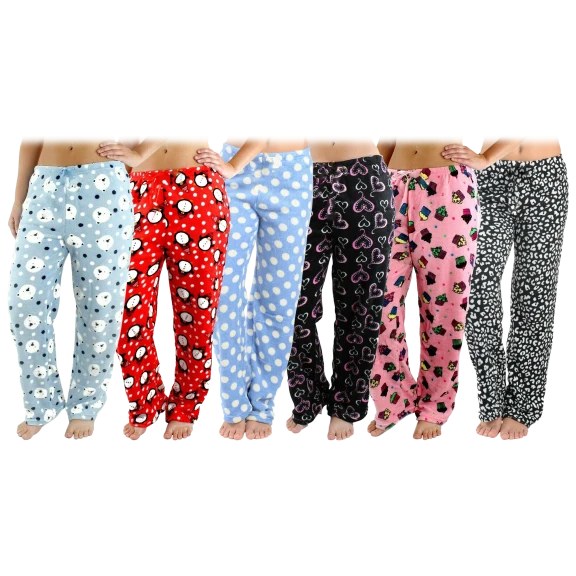 3-Pack: Nextex Women's Soft & Plush Assorted Pajama Pants