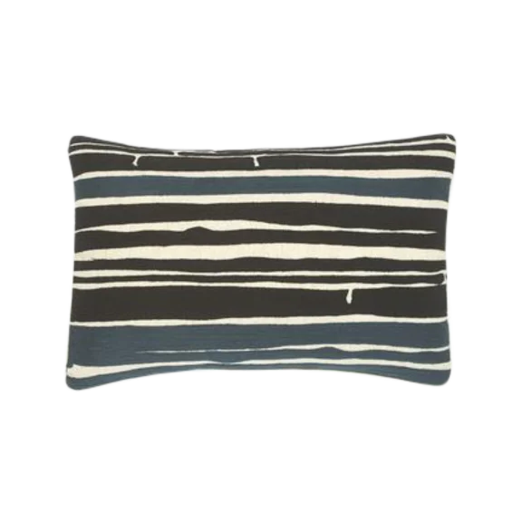 Threaded River Embroidered Cotton/Linen Pillowcover (12"x18")