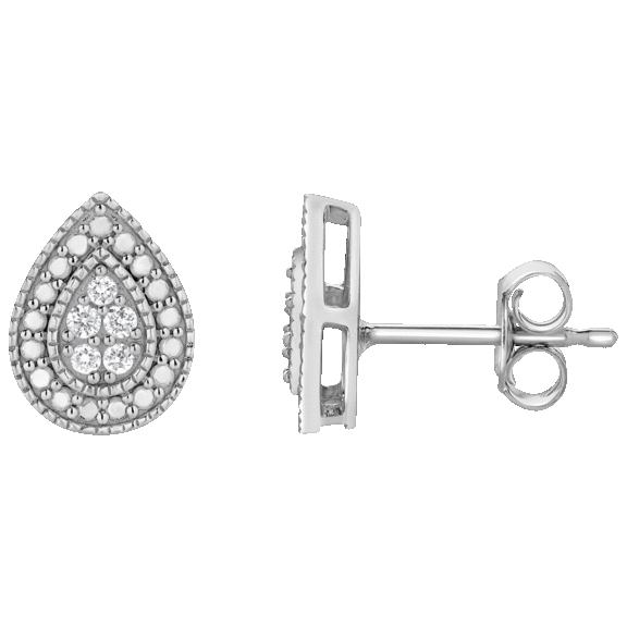 Diamond Brilliance 1/10 Carat TW Lab Grown Diamond Earrings (Pear or Round)