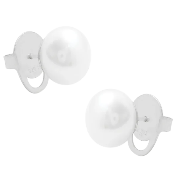Savvy Cie Sterling Silver Cultured Freshwater Pearl Black Studs