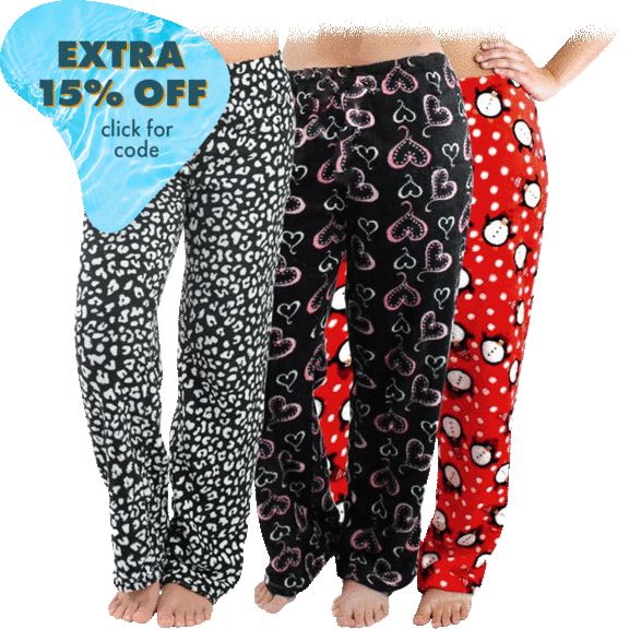 3-Pack: Women's Assorted Soft & Plush Pajama Pants