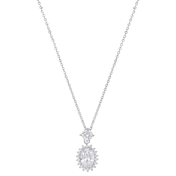 Saffron .063 Carat TW Moissanite Eternity Circle Sterling Silver Necklace