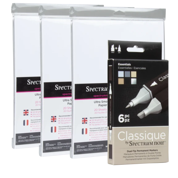 Spectrum Noir 6-Pack Classique Markers with 60ct Premium Cardstock